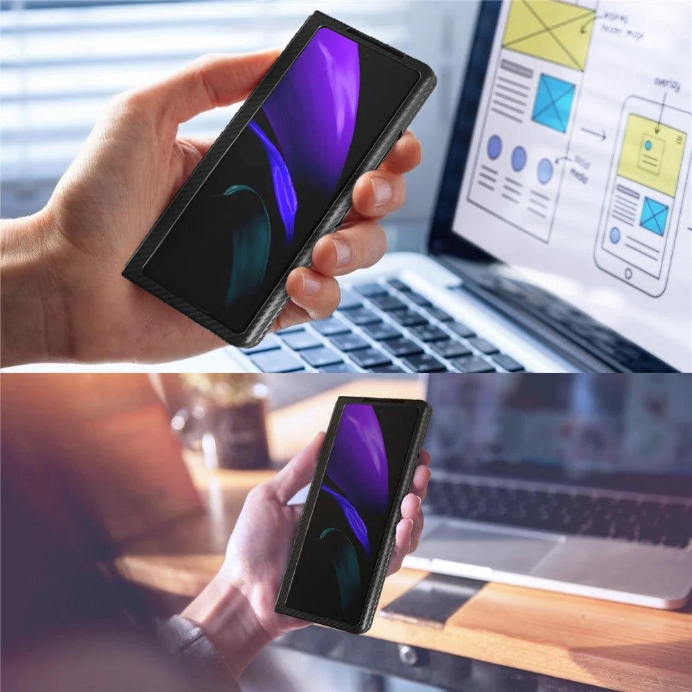 Kickstand Design Hard PC Phone Case for Samsung Galaxy Z Fold2 5G - Black - 7