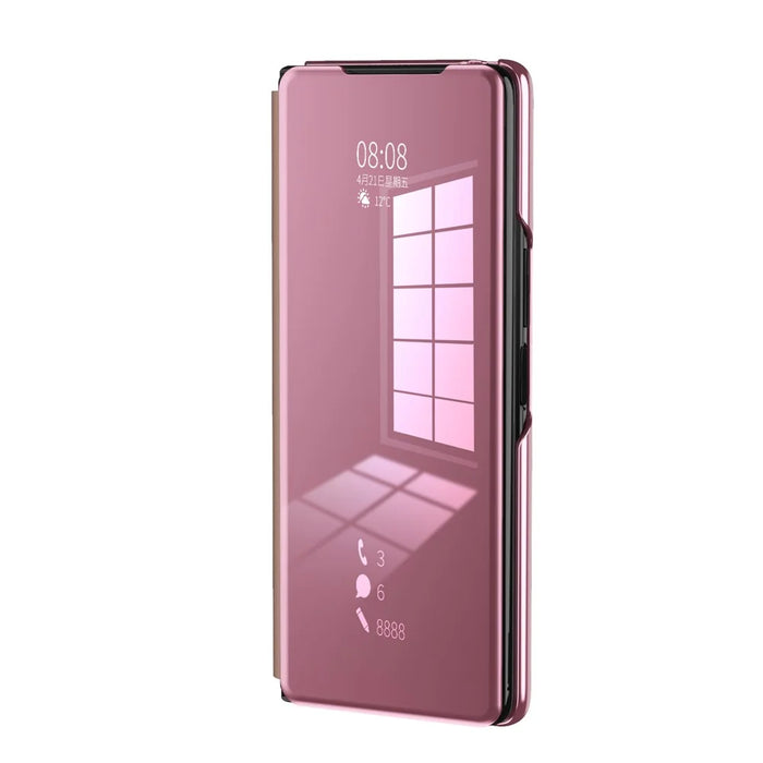 For Samsung Galaxy Z Fold2 5G Flip Leather Cover with Stand Full Body Protective Phone Case - Rose Gold - 2