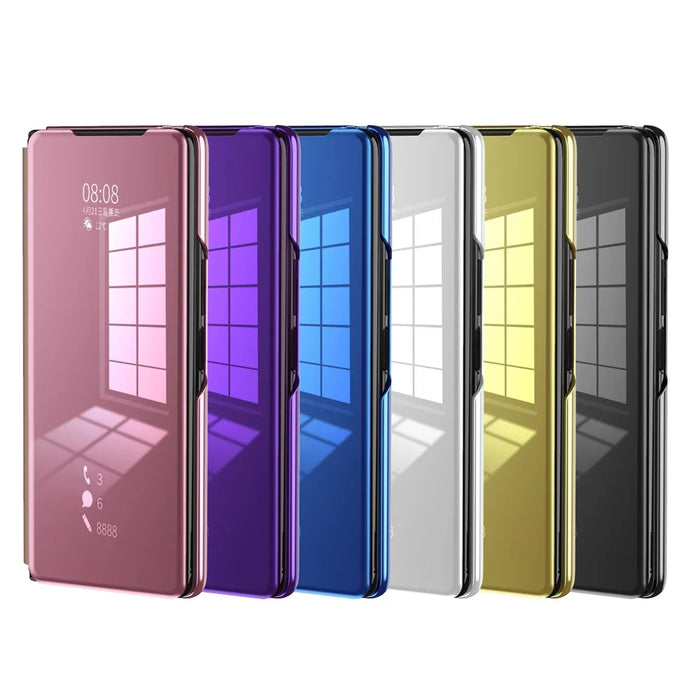 For Samsung Galaxy Z Fold2 5G Flip Leather Cover with Stand Full Body Protective Phone Case - Rose Gold - 3