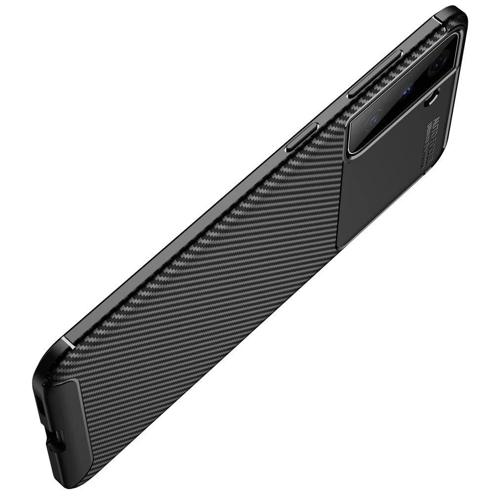 Shock Absorption Carbon Fiber TPU Phone Protector Case for Samsung Galaxy S21 4G/5G Cell Phone Accessory - Black - 4