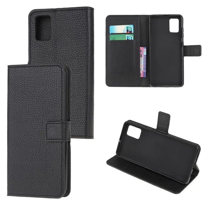 Litchi Texture Folio Flip Leather Wallet Protective Case for Samsung Galaxy A02s (164.2mm) - 1