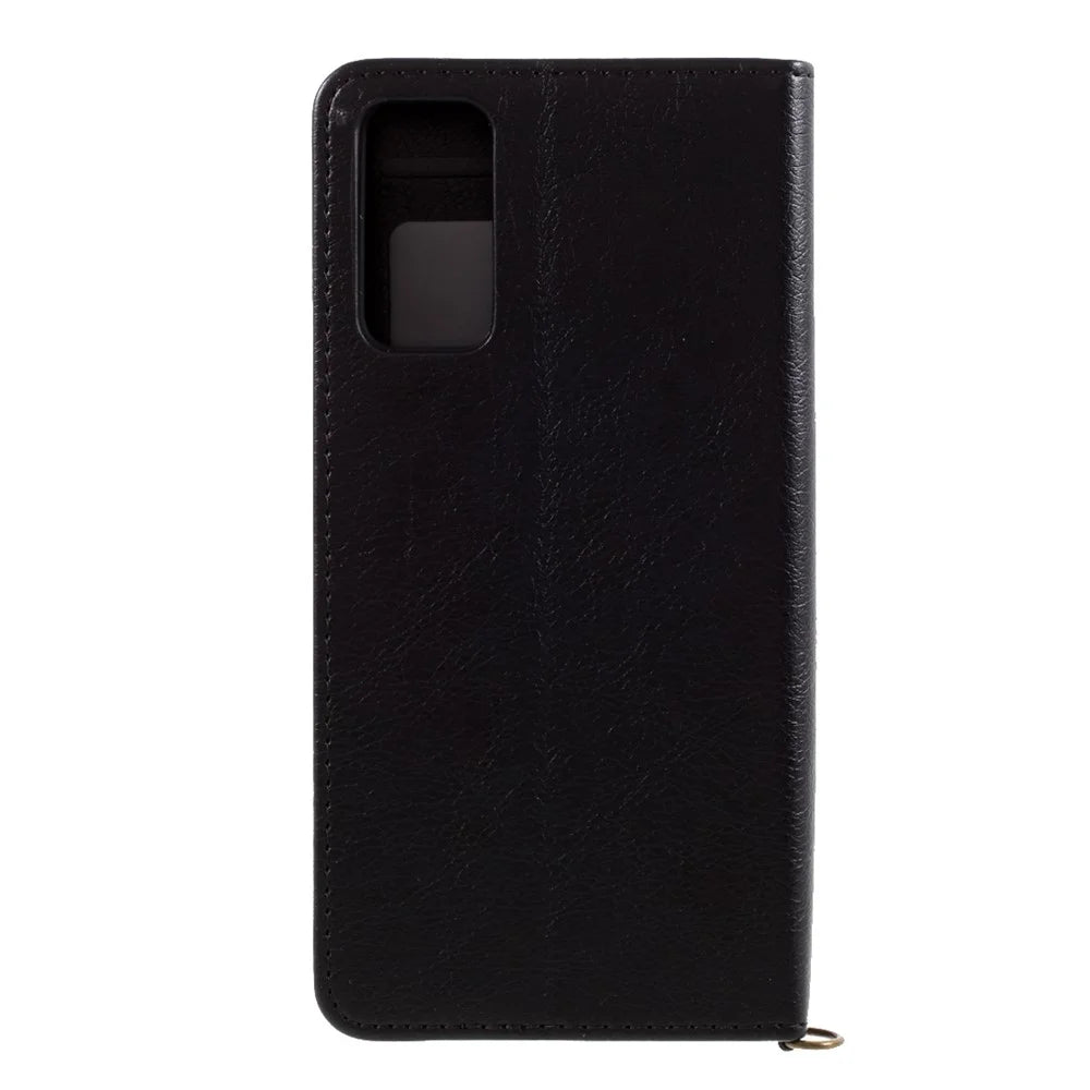 CMAI2 for Samsung Galaxy S20 FE 4G/5G/S20 Lite/S20 FE 2022 Auto-absorbed Folio PU Leather Cover with Card Slots - Black - 3
