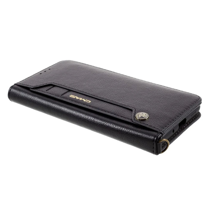 CMAI2 for Samsung Galaxy S20 FE 4G/5G/S20 Lite/S20 FE 2022 Auto-absorbed Folio PU Leather Cover with Card Slots - Black - 4