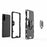 PC + TPU Combo Hybrid Case with Ring Holder Kickstand for Samsung Galaxy S21 4G/5G - Black - 3