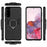 PC + TPU Combo Hybrid Case with Ring Holder Kickstand for Samsung Galaxy S21 4G/5G - Black - 7