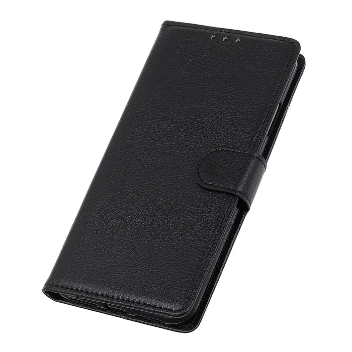 For Samsung Galaxy A32 5G / M32 5G Classic Litchi Texture Leather Phone Case with Wallet + Stand - Black - 4
