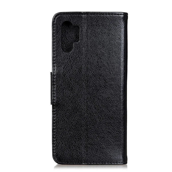 Nappa Texture Split Leather Case for Samsung Galaxy A32 5G / M32 5G, Wallet Stand Shockproof Protective Cover - Black - 2