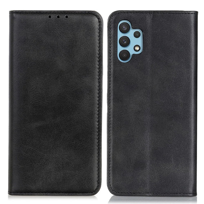 For Samsung Galaxy A32 5G / M32 5G Auto-absorbed Wallet Stand Split Leather Phone Case Cell Phone Cover - Black - 1