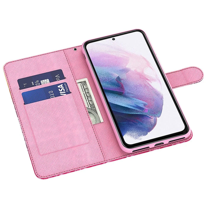 Stand Leather Case for Samsung Galaxy A32 5G / M32 5G Pattern Printing Cover with Lanyard - Cat and Tree - 2