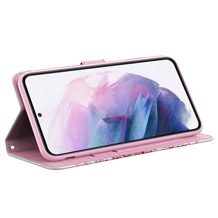 Stand Leather Case for Samsung Galaxy A32 5G / M32 5G Pattern Printing Cover with Lanyard - Cat and Tree - 3