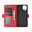 Double Clasp Flip Magnet Leather Cover for Samsung Galaxy A12 Wallet Stand Design Phone Cover - Red - 3