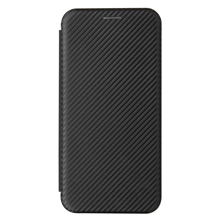 For Samsung Galaxy S21+ Leather Shell Carbon Fiber Auto-absorbed Card Holder Case - Black - 3
