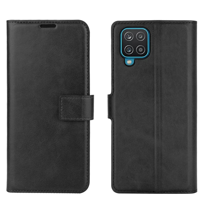 TPU + PU Leather Phone Stand Cover for Samsung Galaxy A12 - Black - 2