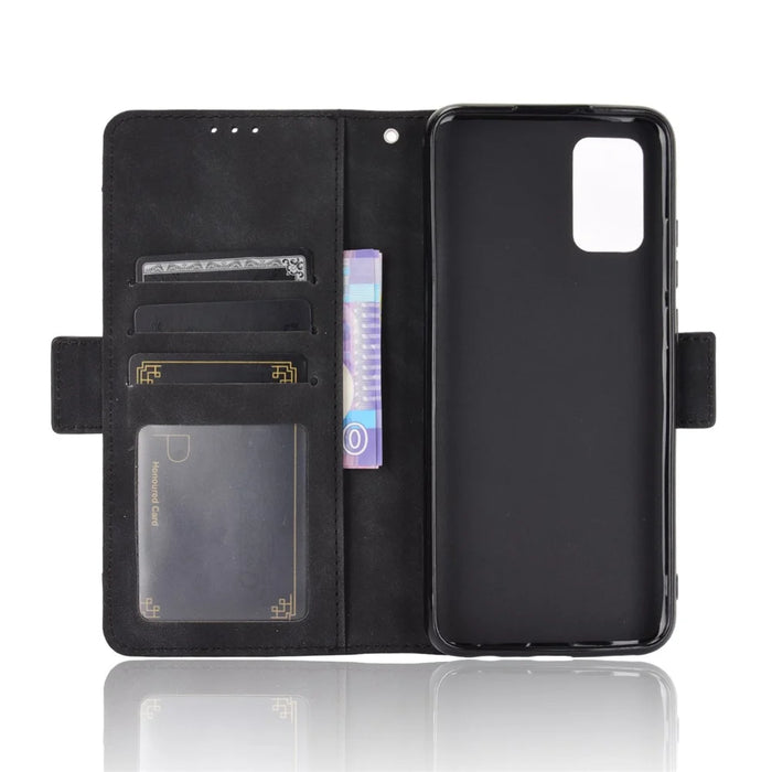 Protective Cover Stand Leather Case with Multiple Card Slots for Samsung Galaxy A02s (166.5mm) - Black - 3