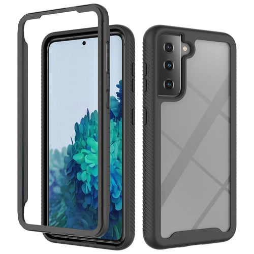 Hybrid PC + TPU Case for Samsung Galaxy S21 4G/5G Shockproof Cover - Black - 1