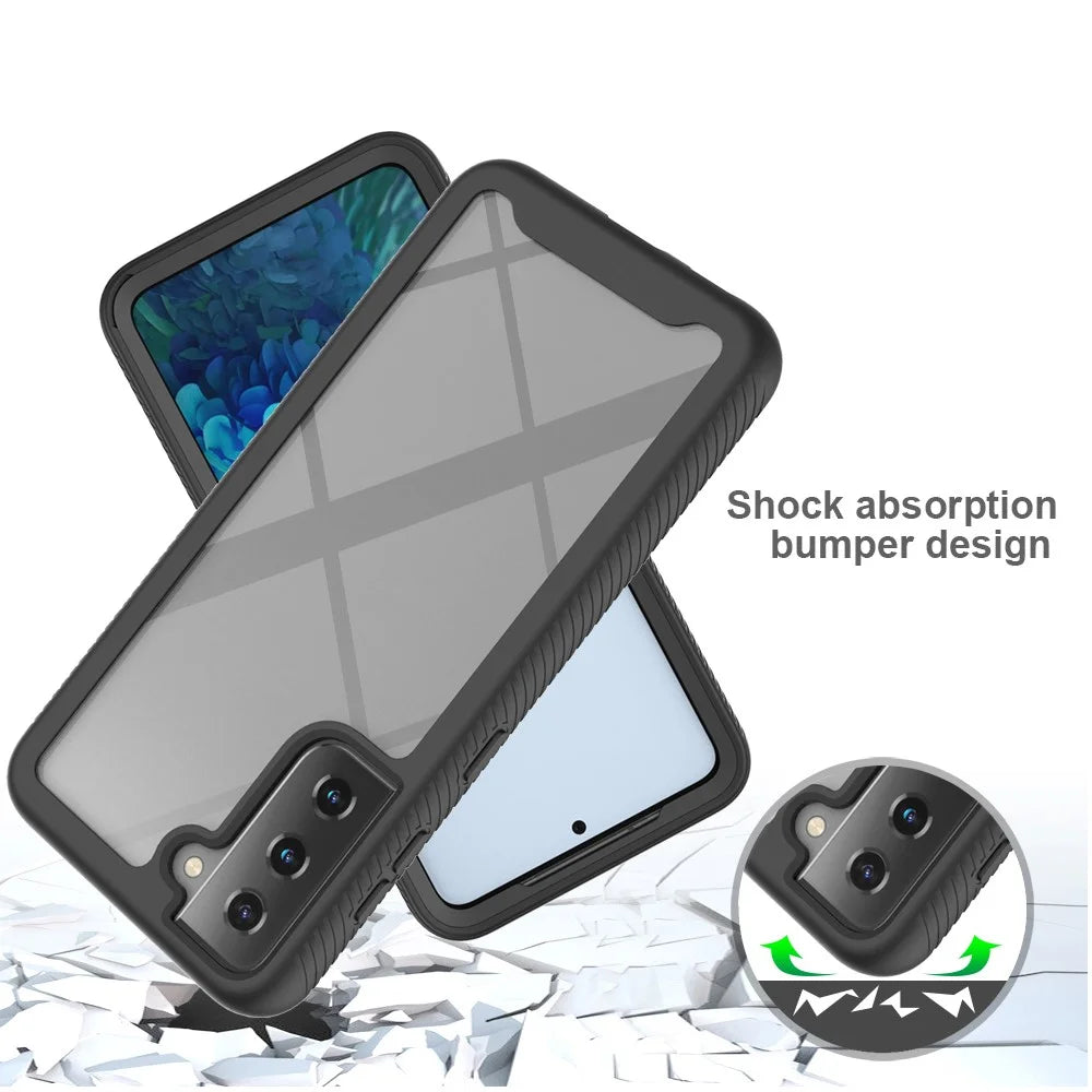 Hybrid PC + TPU Case for Samsung Galaxy S21 4G/5G Shockproof Cover - Black - 3