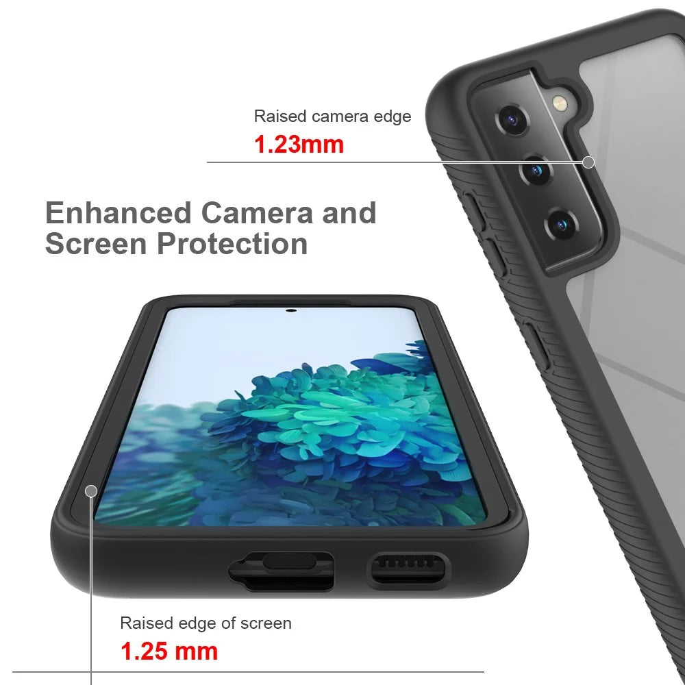 Hybrid PC + TPU Case for Samsung Galaxy S21 4G/5G Shockproof Cover - Black - 4