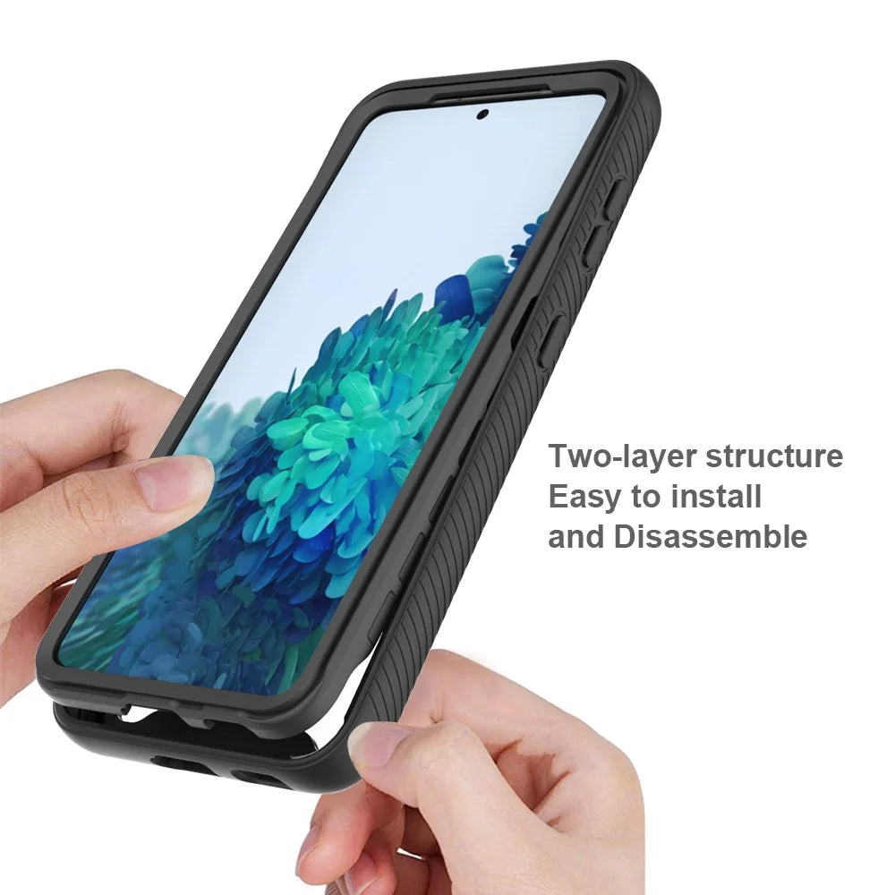Hybrid PC + TPU Case for Samsung Galaxy S21 4G/5G Shockproof Cover - Black - 5