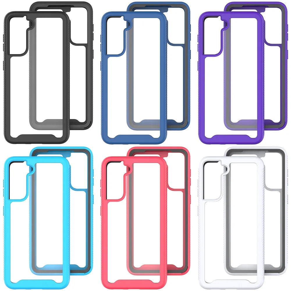 Hybrid PC + TPU Case for Samsung Galaxy S21 4G/5G Shockproof Cover - Black - 7