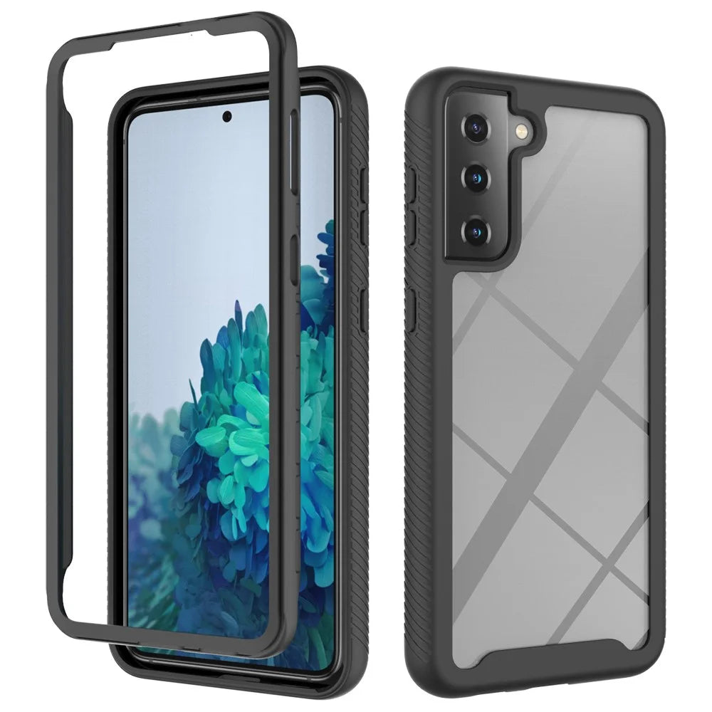 PC + TPU Hybrid Protector for Samsung Galaxy S21+ Shockproof Cover - Black - 1