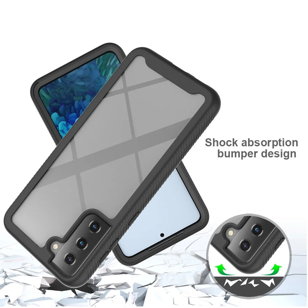 PC + TPU Hybrid Protector for Samsung Galaxy S21+ Shockproof Cover - Black - 3