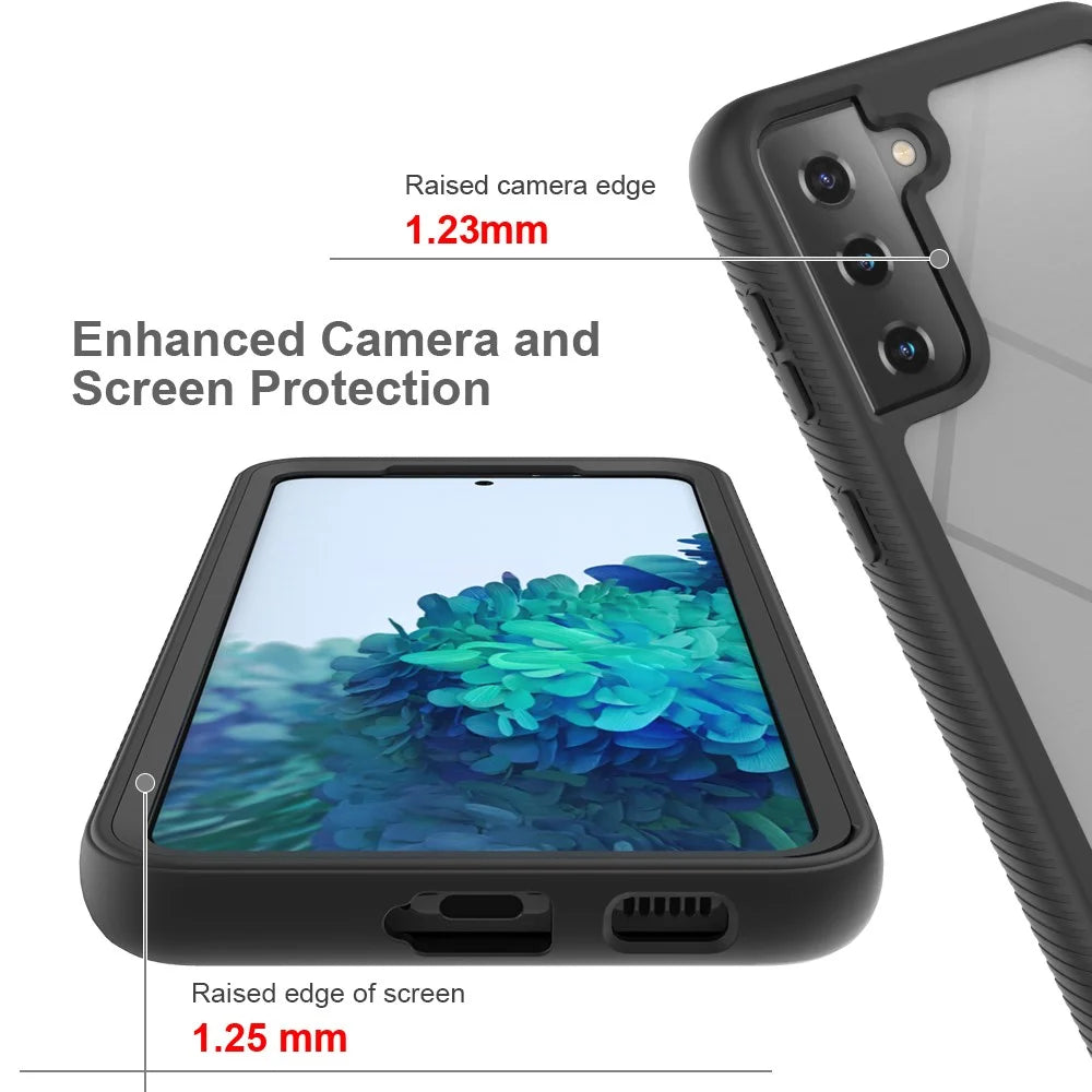 PC + TPU Hybrid Protector for Samsung Galaxy S21+ Shockproof Cover - Black - 4