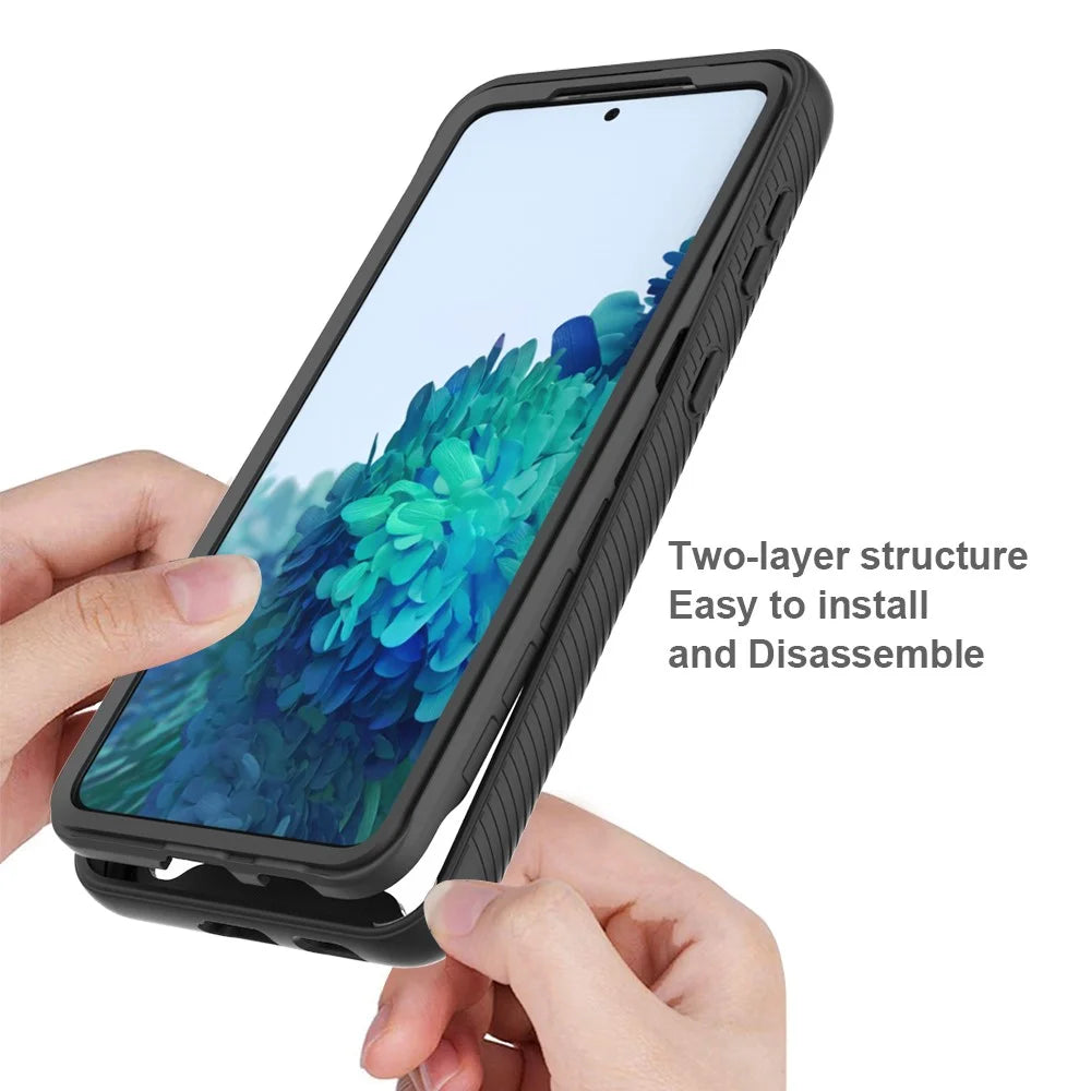 PC + TPU Hybrid Protector for Samsung Galaxy S21+ Shockproof Cover - Black - 5