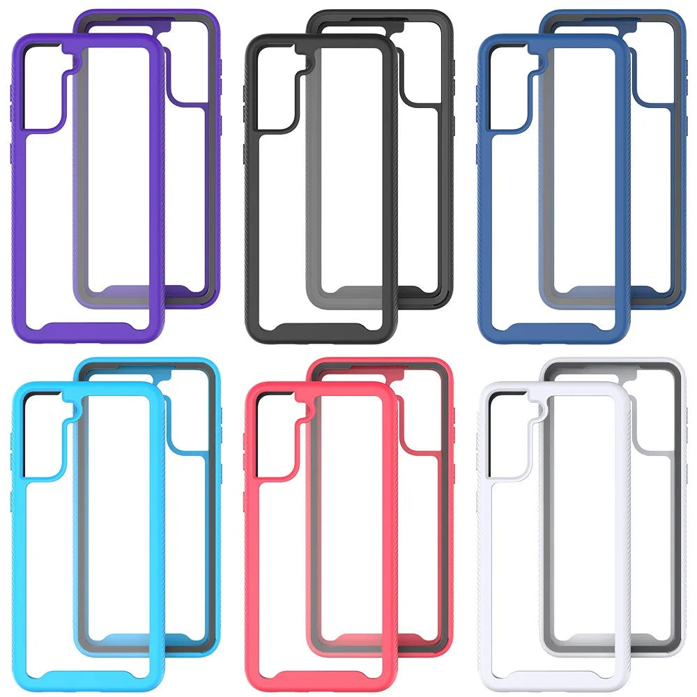 PC + TPU Hybrid Protector for Samsung Galaxy S21+ Shockproof Cover - Black - 7