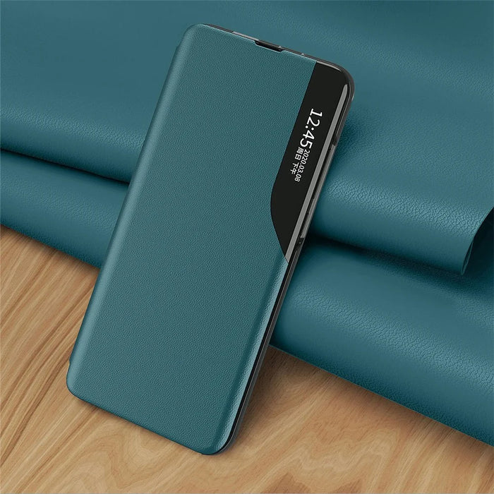 Case View Window PU Leather Stand Cover for Samsung Galaxy A12 - Red - 5
