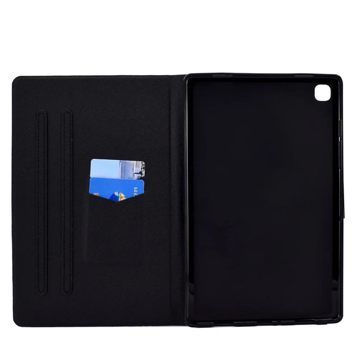 Card Holder TPU + PU Leather Pattern Printing Tablet Case for Samsung Galaxy Tab A7 10.4 (2020)  / (2022)T500 - Cat and Tiger - 7