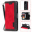 Retro Style Splicing Leather Cover for Samsung Galaxy S21 4G/5G Wallet Case - Red - 1
