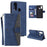 Skin-Feeling Splicing Leather Phone Protective Cover with Rivet Decor for Samsung Galaxy A21s - Blue - 1