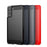 MOFI Carbon Fiber Texture Brushed TPU Phone Back Case for Samsung Galaxy S21+ 5G - Black - 3