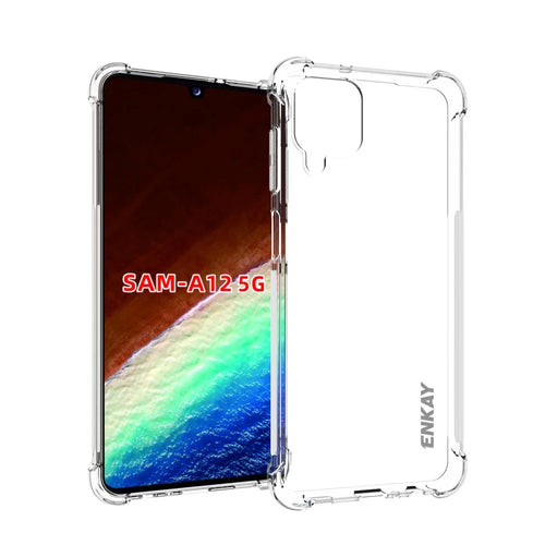 ENKAY HAT PRINCE 4 Corners Thickened Shockproof Clear TPU Case for Samsung Galaxy A12 - 1