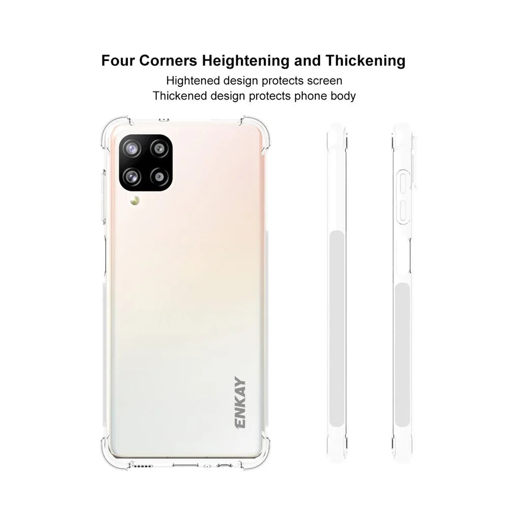 ENKAY HAT PRINCE 4 Corners Thickened Shockproof Clear TPU Case for Samsung Galaxy A12 - 2