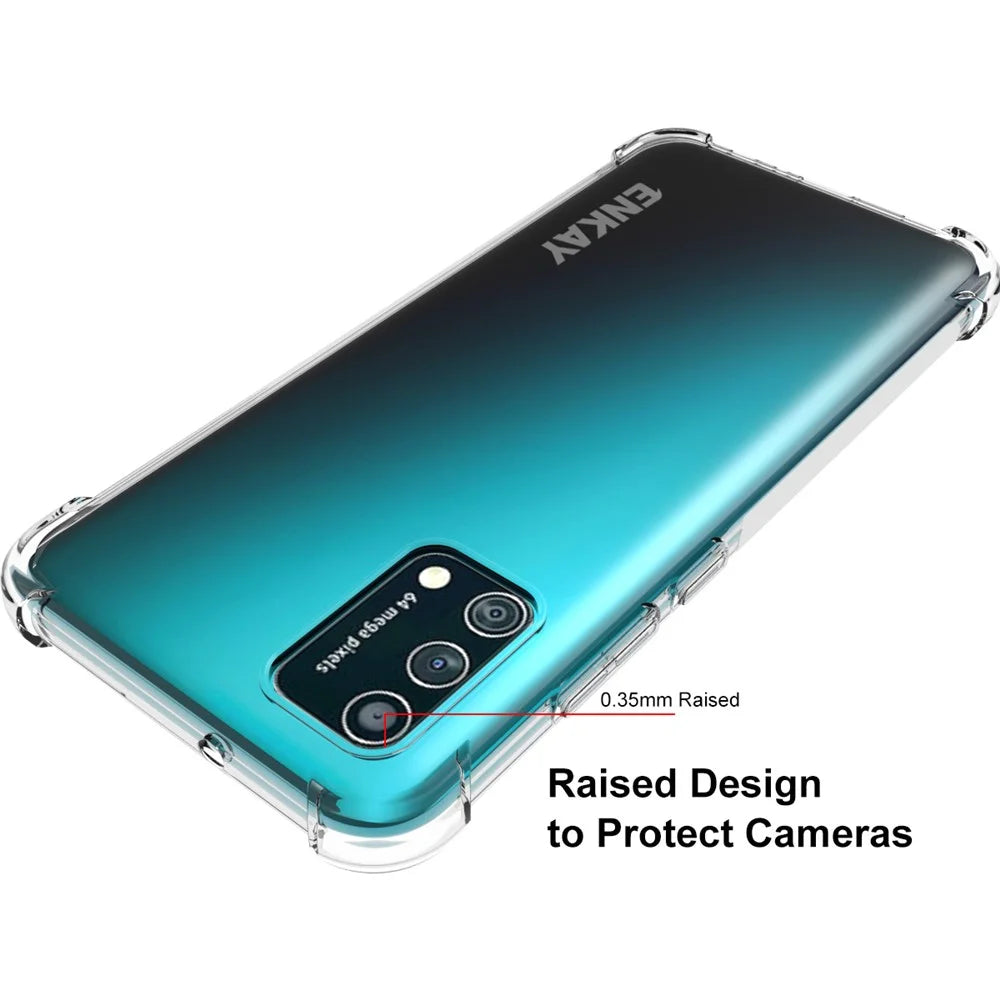 ENKAY for Samsung Galaxy A02s (166.5mm) 4 Corners Thickened Shockproof Clear TPU Case - 3
