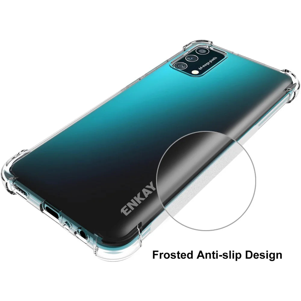 ENKAY for Samsung Galaxy A02s (166.5mm) 4 Corners Thickened Shockproof Clear TPU Case - 4