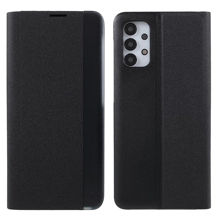 For Samsung Galaxy A13 5G / A32 5G / M32 5G View Window Leather Stand Phone Case - Black - 1
