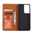 Auto-absorbed Wallet Leather Phone Shell for Samsung Galaxy S21 Ultra 5G - Black - 4