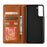 Auto-absorbed Wallet Stand Leather Protective Phone Shell for Samsung Galaxy S21 4G/5G - Black - 4