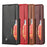 Auto-absorbed Wallet Stand Leather Protective Phone Shell for Samsung Galaxy S21 4G/5G - Black - 6