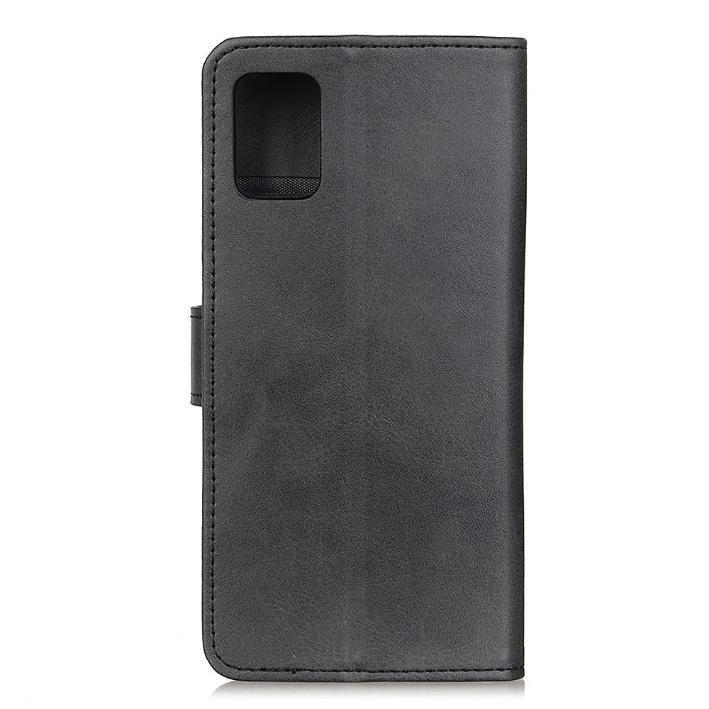 For Samsung Galaxy A52 4G/5G / A52s 5G Phone Case Shockproof Flip Cover Bi-color Leather Phone Protector with Stand Wallet - Black - 3