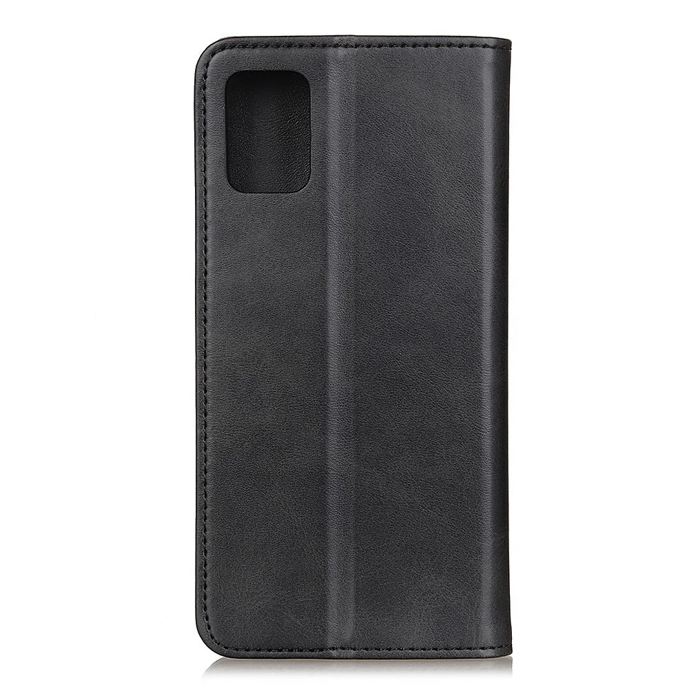 Auto-absorbed Scratch-resistant Split Leather Wallet Case for Samsung Galaxy A52 4G/5G / A52s 5G Stand Protector - Black - 3