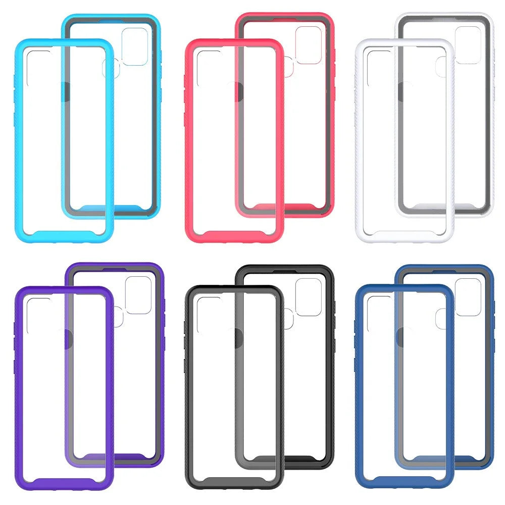 For Samsung Galaxy A21s Shockproof PC + TPU Hybrid Case All-Round Protection - Black - 2