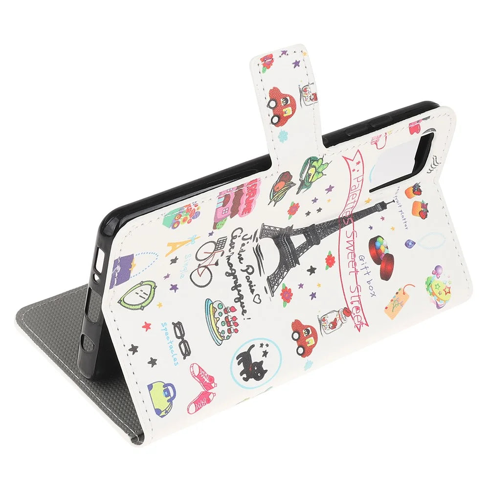 Pattern Printing Wallet Leather Phone Shell for Samsung Galaxy A52 4G/5G / A52s 5G Cell Phone Accessory - Tower - 4