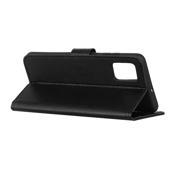 Classic Style Litchi Texture Leather Wallet Phone Stand Case for Samsung Galaxy A72 4G/5G - Black - 4