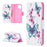 Pattern Printing Wallet Stand Flip Leather Phone Shell for Samsung Galaxy A12 - Flowers and Butterflies - 1