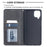 For Samsung Galaxy A12 Geometric Pattern Leather Stand Case Card Holder Shell - Black - 7