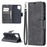 PU Leather Wallet Stylish Smartphone Case for Samsung Galaxy A12 - Black - 1