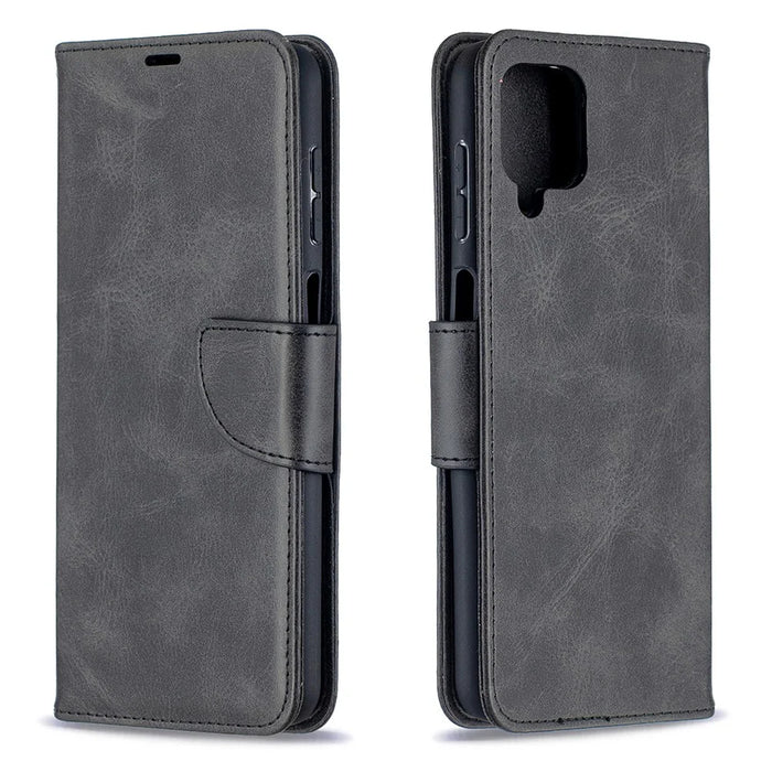 PU Leather Wallet Stylish Smartphone Case for Samsung Galaxy A12 - Black - 2